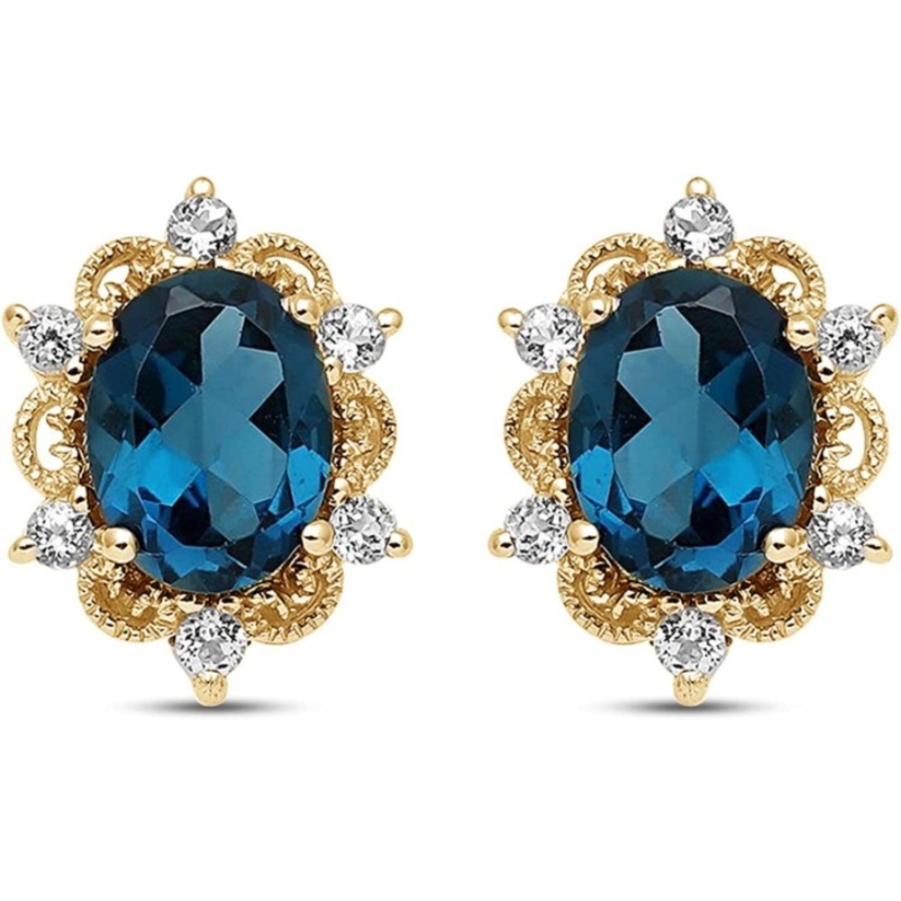 18k London Blue Topaz Earrings